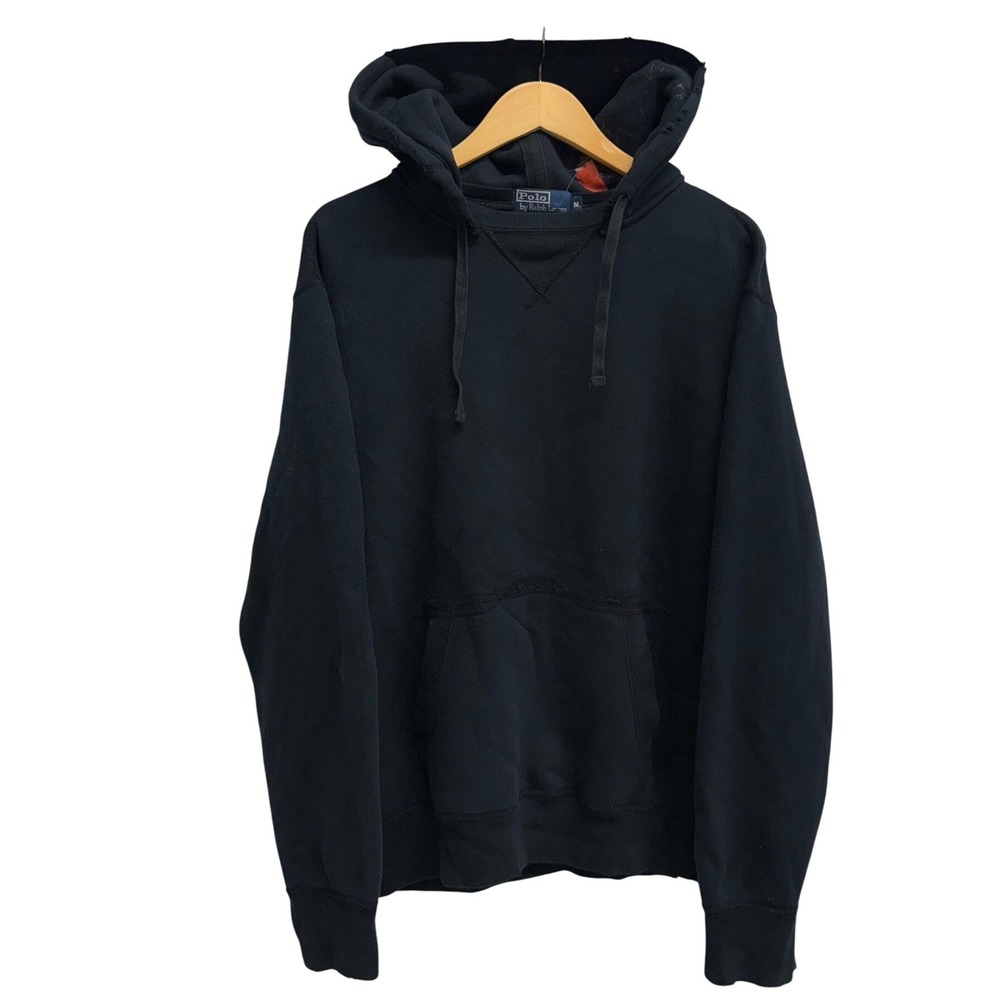 Polo Ralph Lauren Mens Distressed Dragon Graphic Hooded Sweatshirt Black Medium